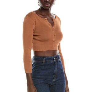 WeWoreWhat cropped cardigan NWT color: Bran